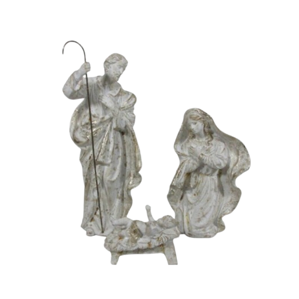 18" RESIN ANTIQUE HOLY FAMILY SET/3