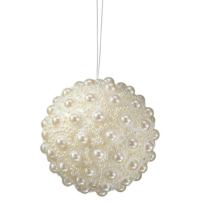 10" Pearl Ball Ornament - Pearl White