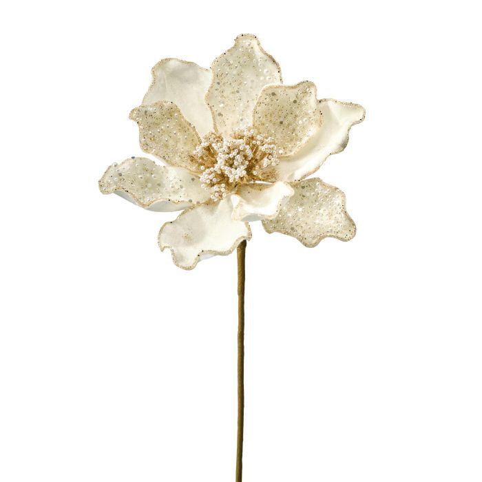 21" Pearl Velvet Magnolia Stem - Cream — view 1