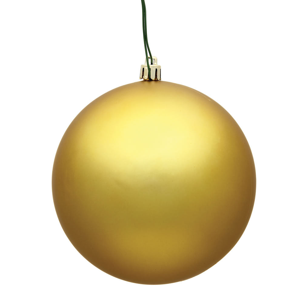 4" Shatterproof Ball Ornament - Gold - Candy - UV Treated 8" (Single)- Matte (UV) — view 3