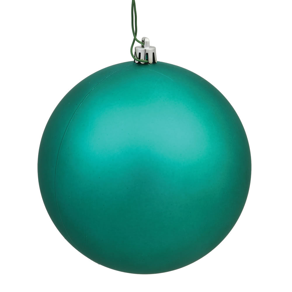 4" Shatterproof Ball Ornament - Teal - Matte - UV Treated - Set of 6 4" (Set of 6)- Matte (UV) – Bag of 6 — view 4