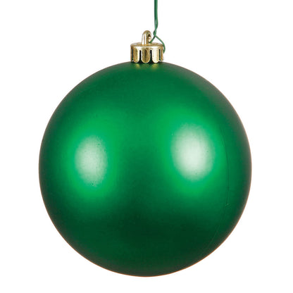 4" Shatterproof Ball Ornament - Green - Candy - UV Treated - Set of 4 4" (Set of 6)- Matte (UV) – Bag of 6 — view 4