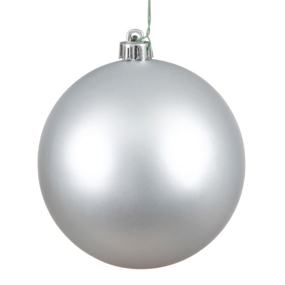 4" Shatterproof Ball Ornament - Silver - Glitter 8" (Single)- Matte (UV) — view 3