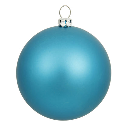 4" Shatterproof Ball Ornament - Turquoise - Matte - UV Treated - Set of 4 6" (Set of 4)- Matte (UV) – Bag of 4 — view 4
