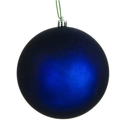 4" Shatterproof Ball Ornament - Midnight Blue - Candy - UV Treated - Set of 4 4" (Set of 6)- Matte (UV) – Bag of 6 — view 1