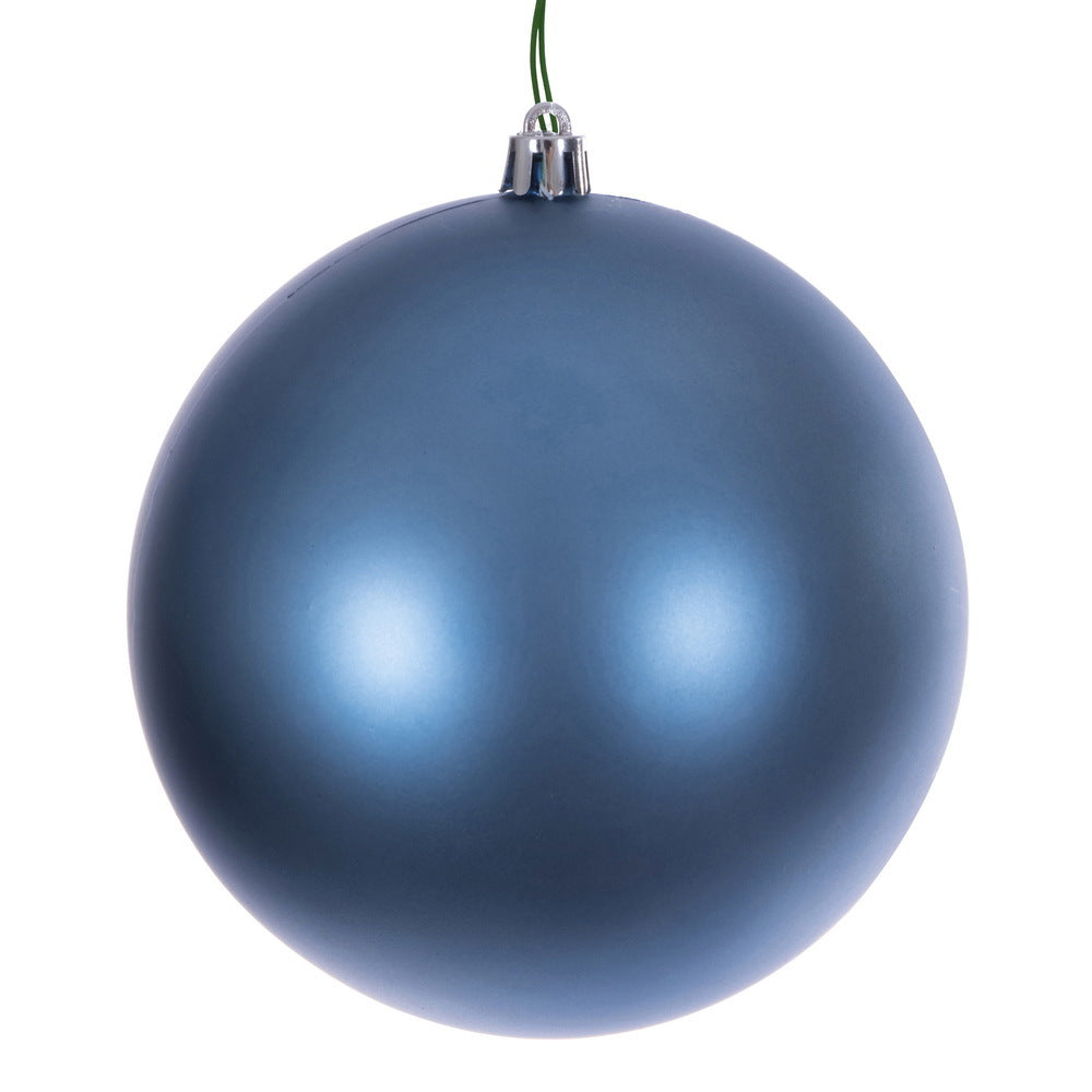 4" Shatterproof Ball Ornament - Denim Blue - Candy - UV Treated - Set of 4 4" (Set of 6)- Matte (UV) – Bag of 6 — view 1