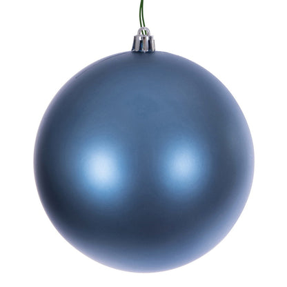 4" Shatterproof Ball Ornament - Denim Blue - Candy - UV Treated - Set of 4 4" (Set of 6)- Matte (UV) – Bag of 6 — view 1