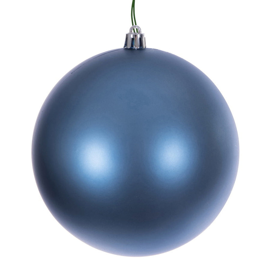 6" Shatterproof Ball Ornament - Denim Blue - Matte - UV Treated - Bag of 4 6" (Set of 4)- Matte (UV)