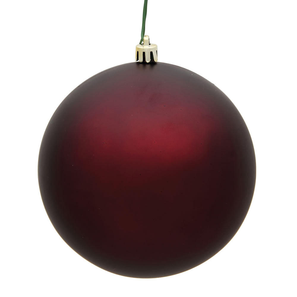 4" Shatterproof Ball Ornament - Burgundy - Candy - UV Treated 6" (Set of 4)- Matte (UV) – Bag of 4 — view 4