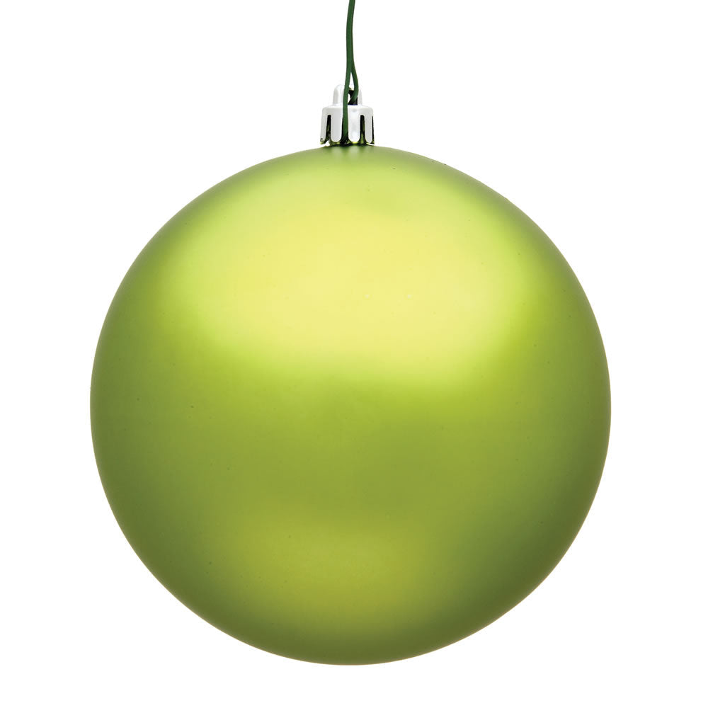 6" Shatterproof Ball Ornament - Lime - Matte - UV Treated - Bag of 4 6" (Set of 4)- Matte (UV) — view 4