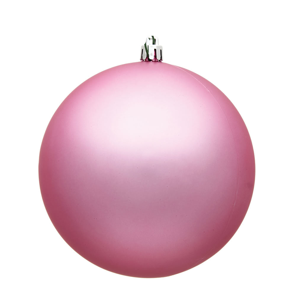 4" Shatterproof Ball Ornament - Pink - Shiny - UV Treated 6" (Set of 4)- Matte (UV) – Bag of 4 — view 4