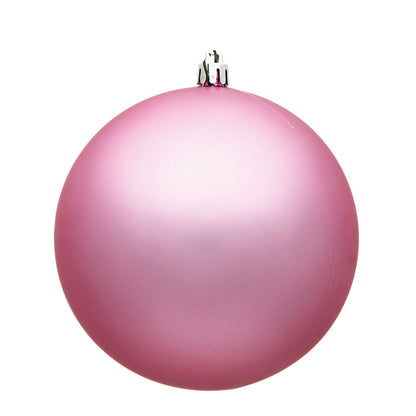 6" Shatterproof Ball Ornament - Pink - Matte - UV Treated - Bag of 4 6" (Set of 4)- Matte (UV) — view 4