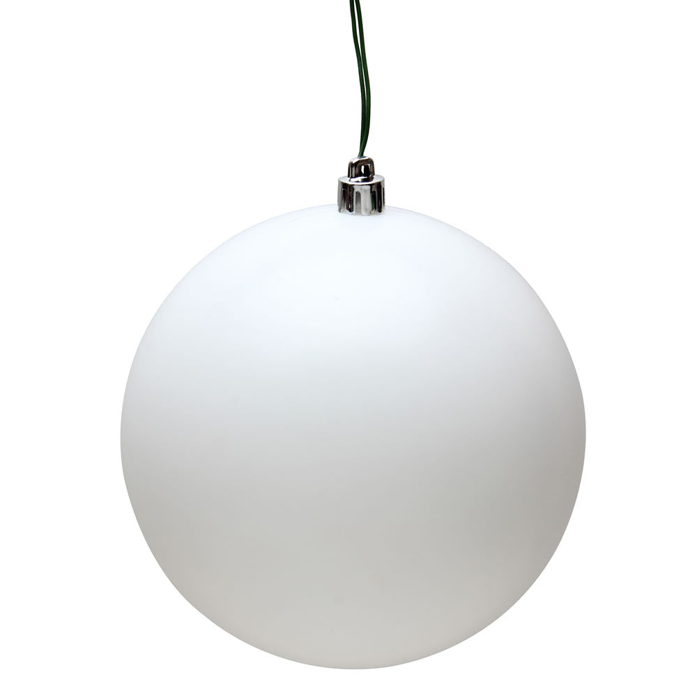 4" UV Treated Ball Ornament - White - Matte Matte (UV) — view 1