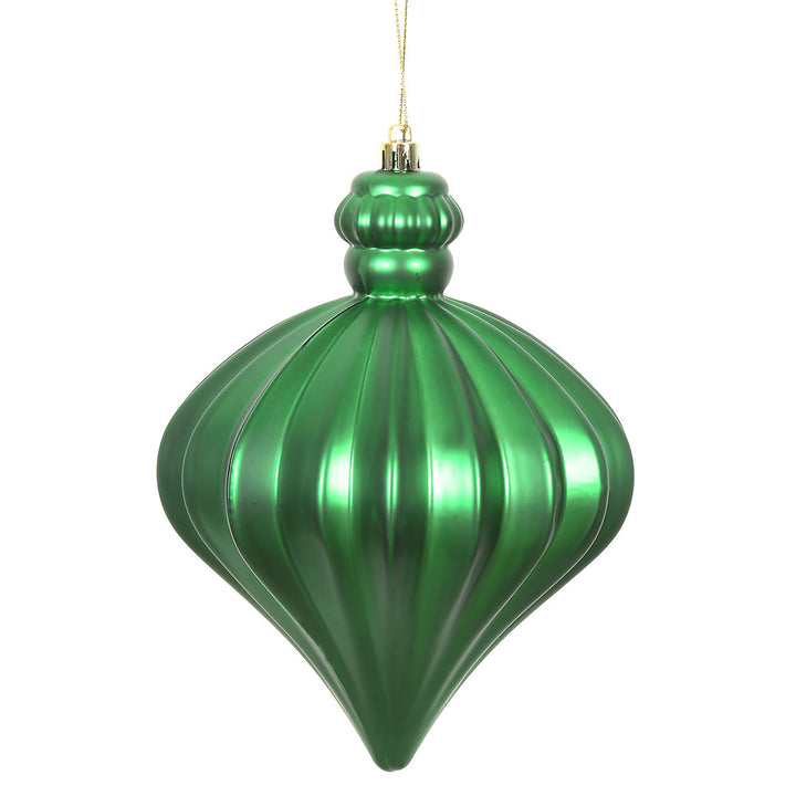 Green 6" Matte Onion Drop - Set of 4 adds a festive touch to your holiday decor with elegant design.