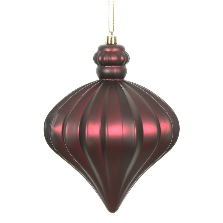 Elegant 6" Matte Onion Drop - Set of 4 ornaments in rich colors for festive holiday decor. Perfect for any tree!