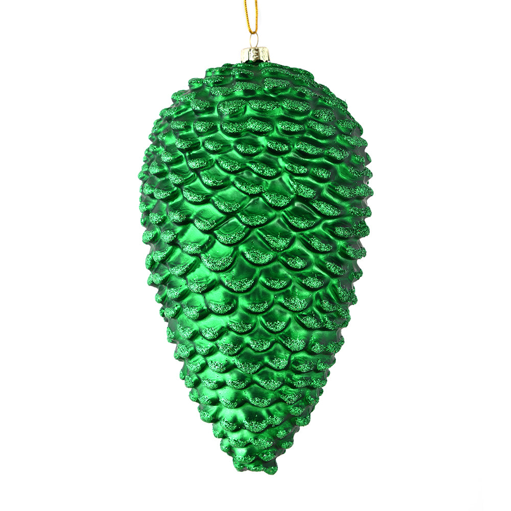 7" Matte Glitter Pinecone Ornament — view 1