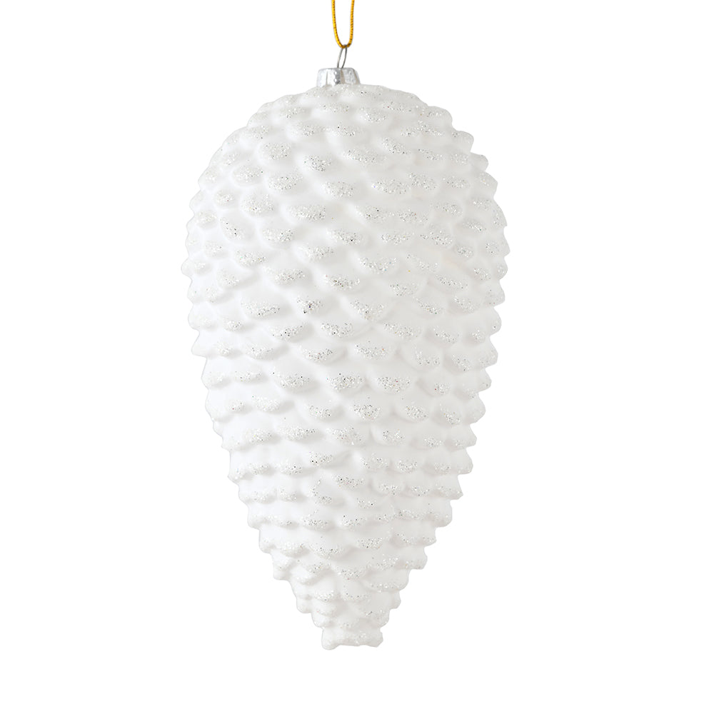 7"Matte Glitter Pinecone Ornament Single