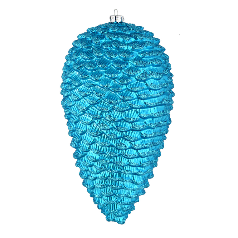 7"Matte Glitter Pinecone Ornament Single