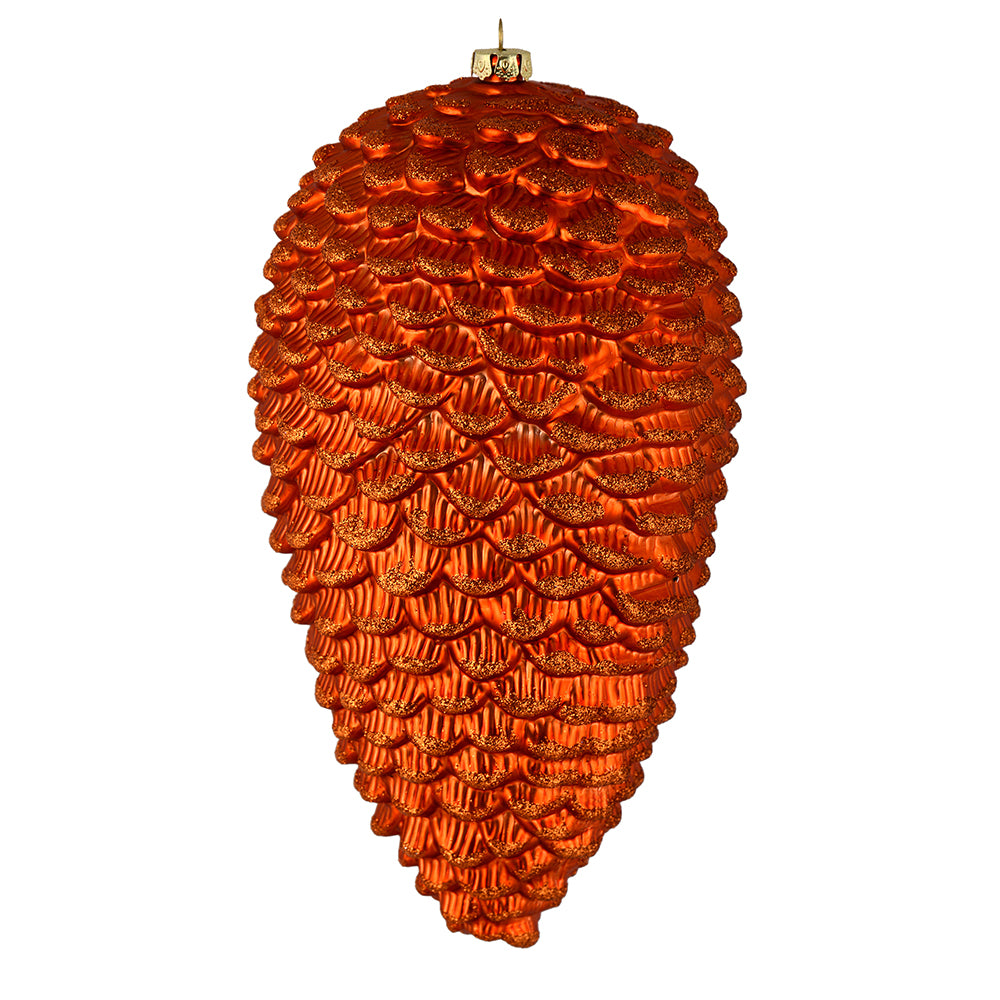 7"Matte Glitter Pinecone Ornament Single