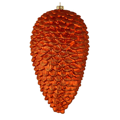 7"Matte Glitter Pinecone Ornament Single