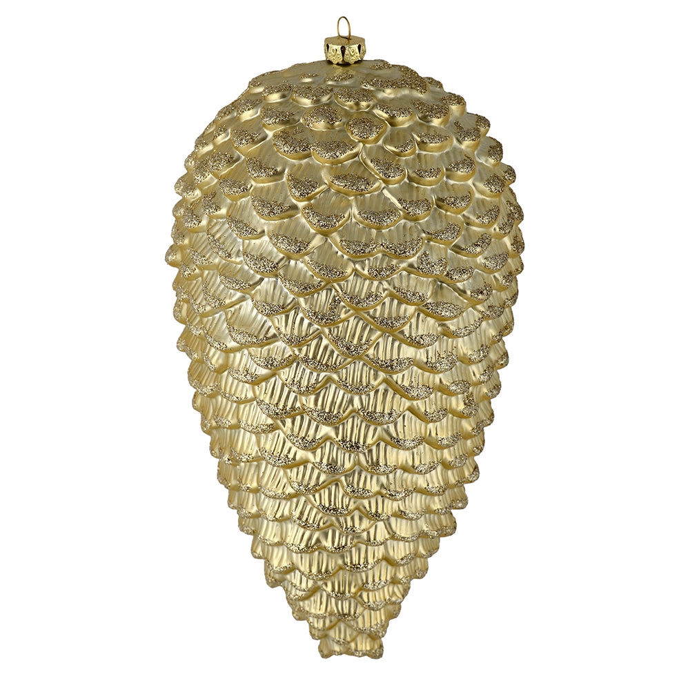 7"Matte Glitter Pinecone Ornament Single