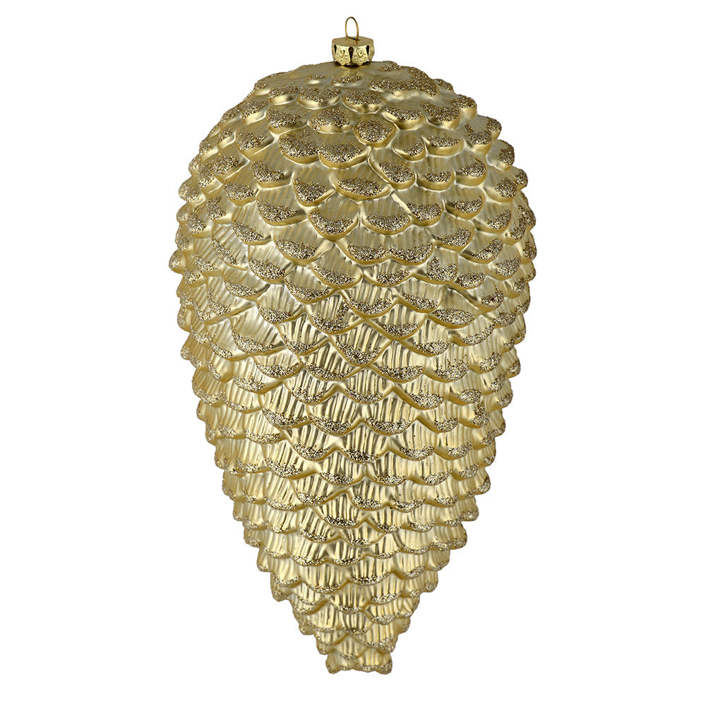 7" Matte Glitter Pinecone Ornament — view 3