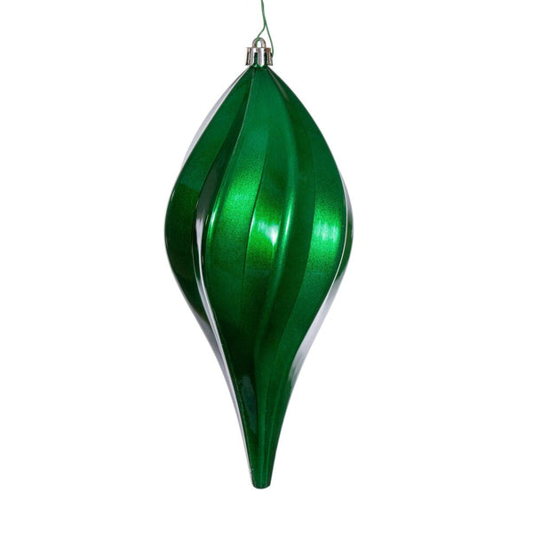 8" Green Candy Swirl Drop Drill UV