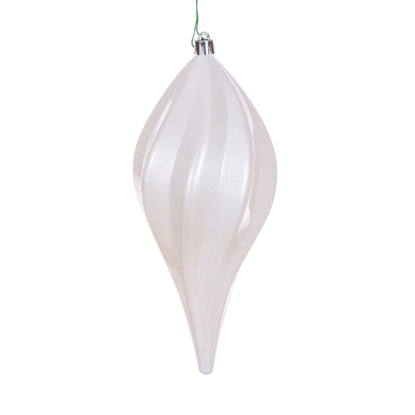 8" White Candy Swirl Drop Drill UV