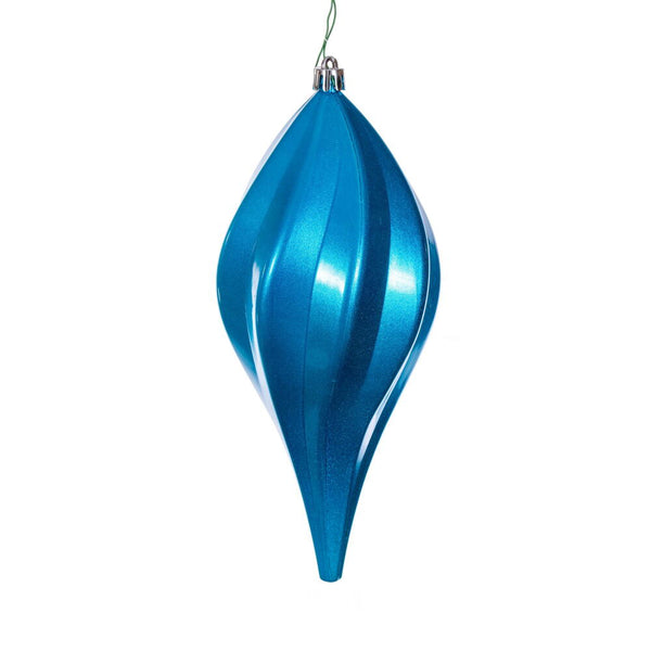 8" Turquoise Candy Swirl Drop UV