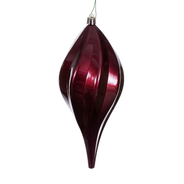 8" Burgundy Candy Swirl Drop UV