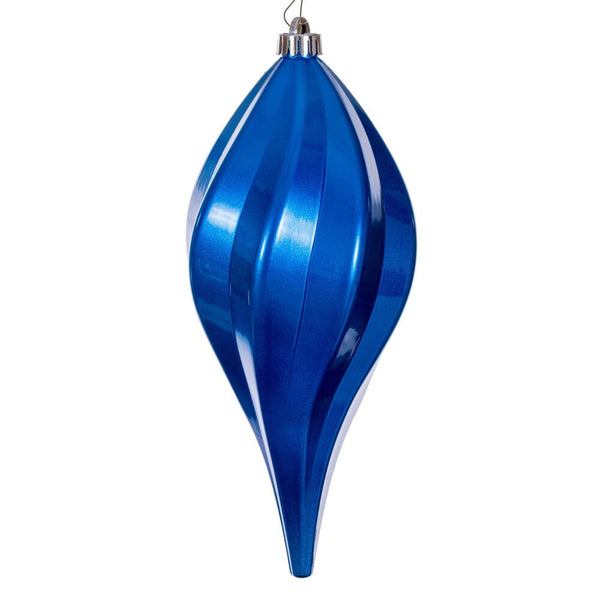 12" Blue Candy Swirl Drop Drilled UV