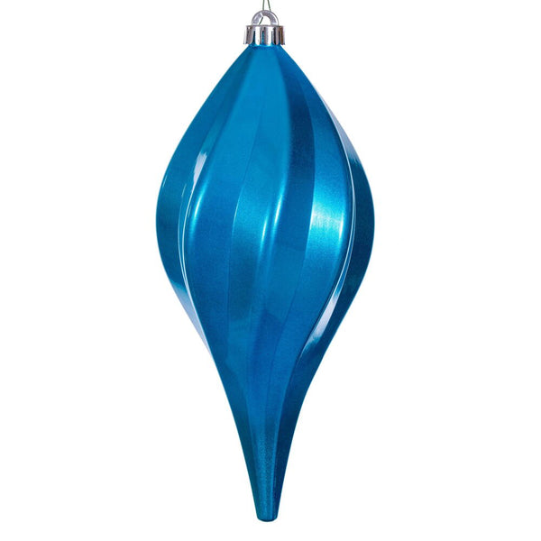 12" Turquoise Candy Swirl Drop Drill UV