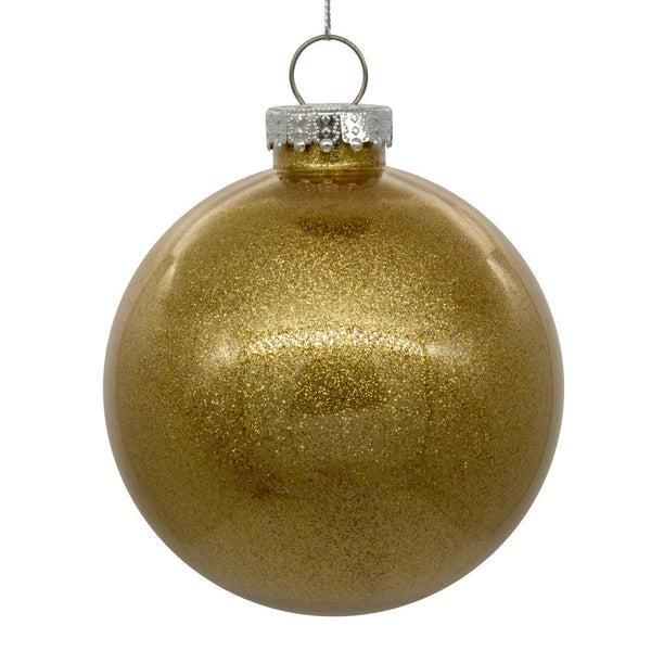 3" Glitter Clear Ball - Set of 12