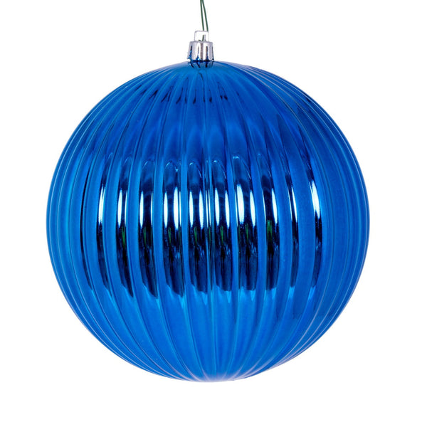 6" Shiny Lined Ball Ornament - Set of 4
