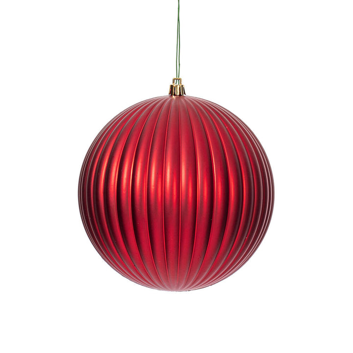 Add festive charm with the 6" Matte Lined Ball Ornament - Set of 4, perfect for holiday decorating.