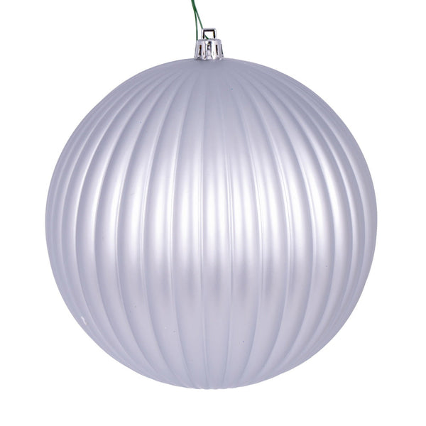 6" Matte Lined Ball Ornament - Set of 4