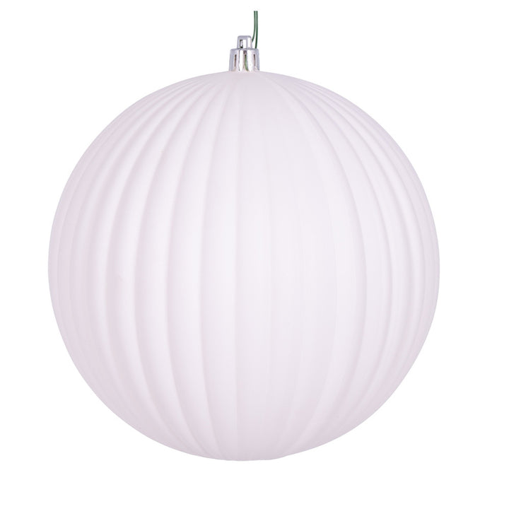 Elegant 6" Matte Lined Ball Ornament - Set of 4, perfect for stylish holiday decor.