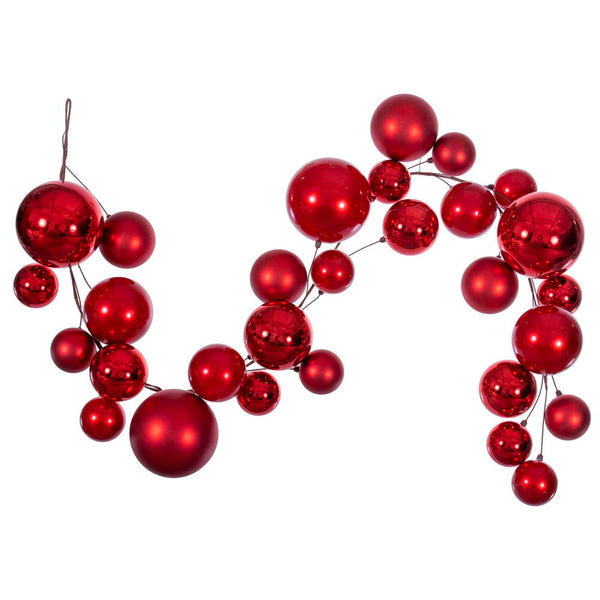 6' Red Ball Branch Garland