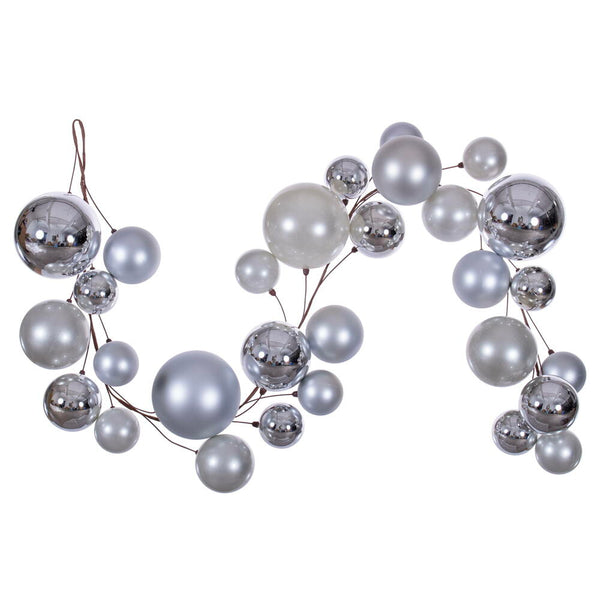 6' Silver Ball Branch Garland