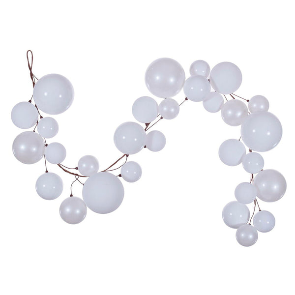 6' White Ball Branch Garland