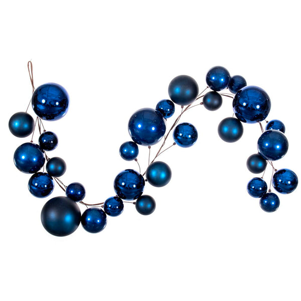 6' Midnight Blue Ball Branch Garland