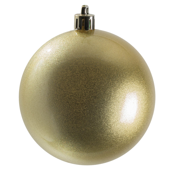 10" Champagne Candy Ball Ornament UV Drilled Cap