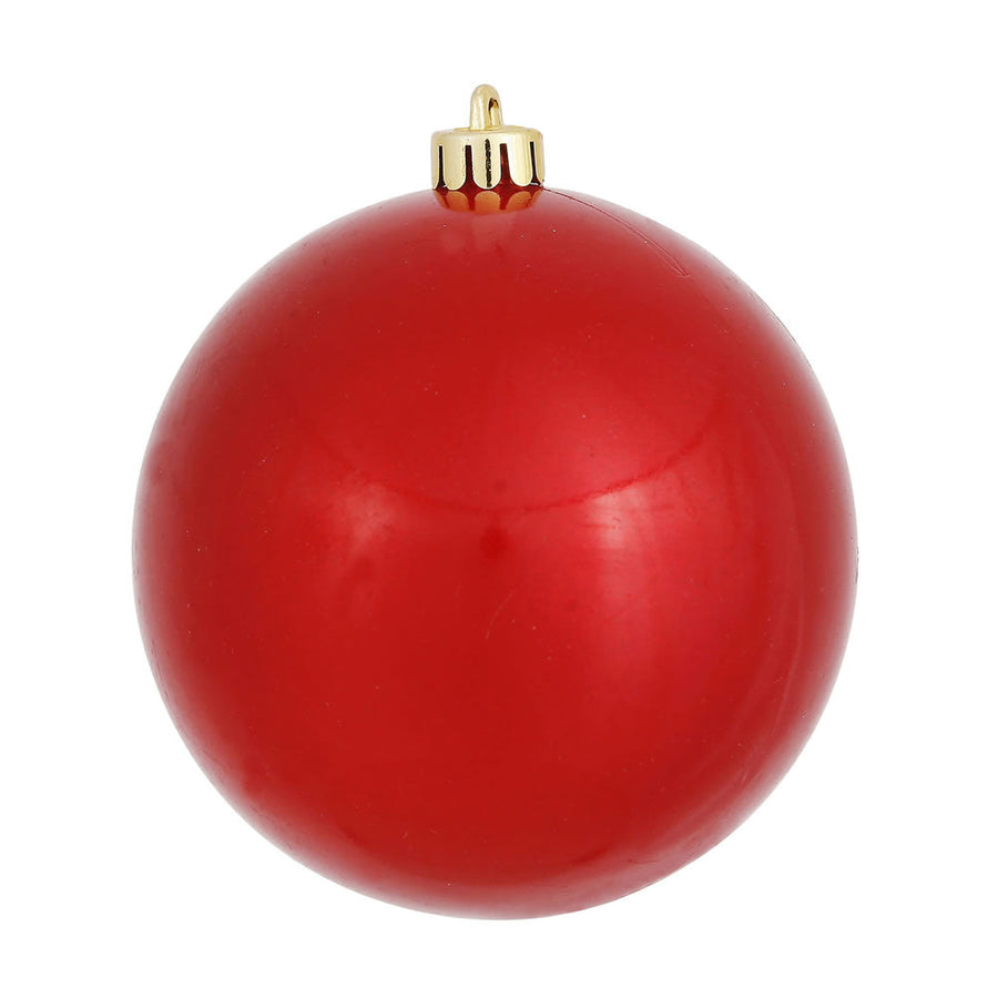 6" Shatterproof Ball Ornament - Red - Matte - UV Treated - Bag of 4 6" (Set of 4)- Matte (UV)