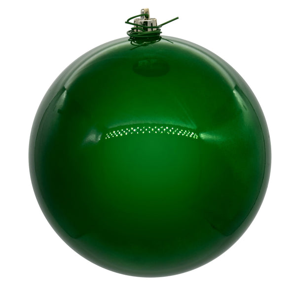 8" Green Pearl Ball Ornament UV Drilled Cap