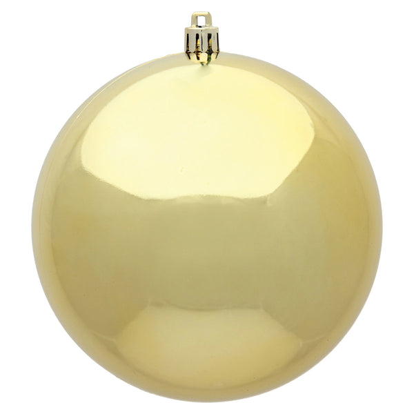 6" Gold Shiny Ball Ornament UV Drilled Cap