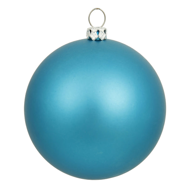 6" Turquoise Matte Ball Ornament UV Drilled Cap