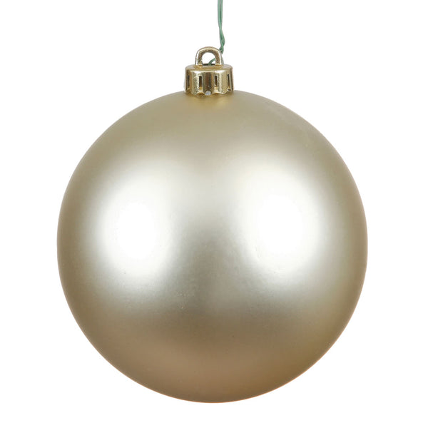 4" Champagne Matte Ornament UV Drilled