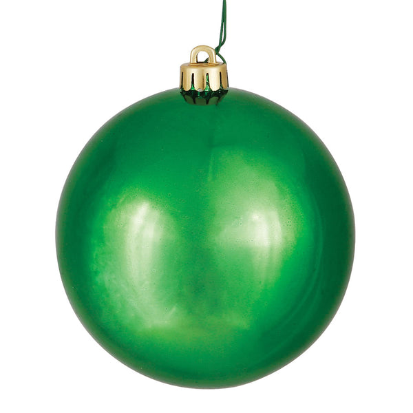 10" Green Shiny Ball Ornament UV Drilled Cap