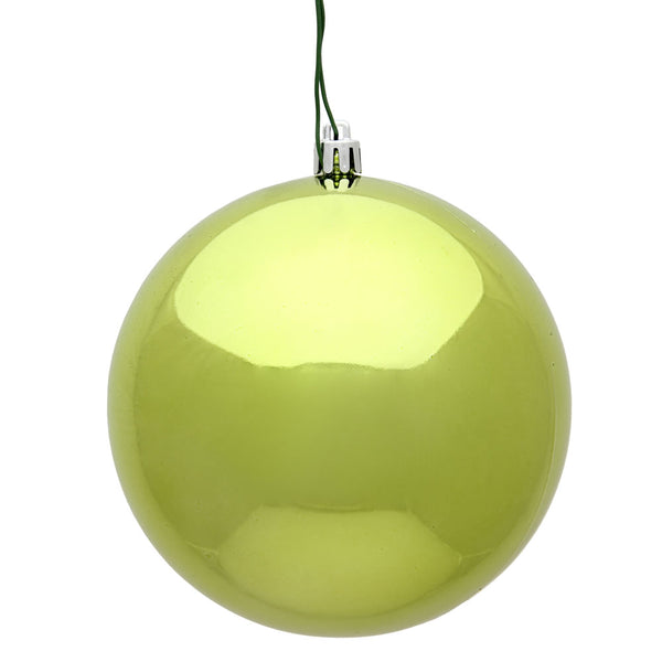 10" Lime Shiny Ball Ornament UV Drilled Cap