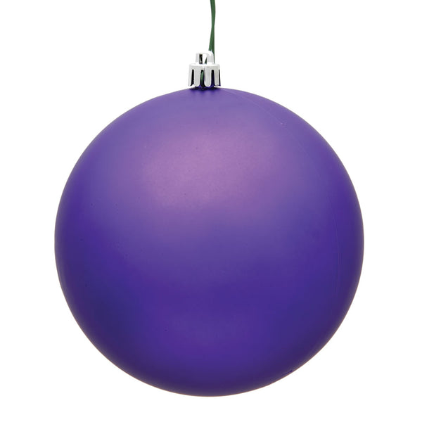 10" Purple Matte Ball Ornament UV Drilled Cap